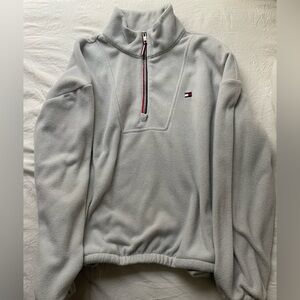 Tommy Hilfiger Light Gray Quarter Zip-Up Sweater